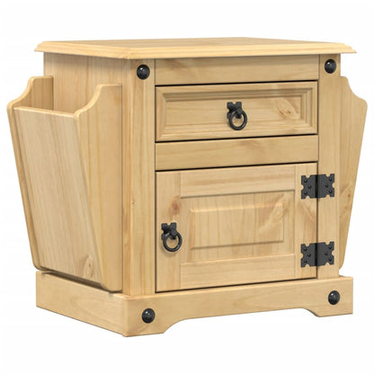 Comodino Corona 45x35x47,5 cm in Legno Massello di Pino - homemem39