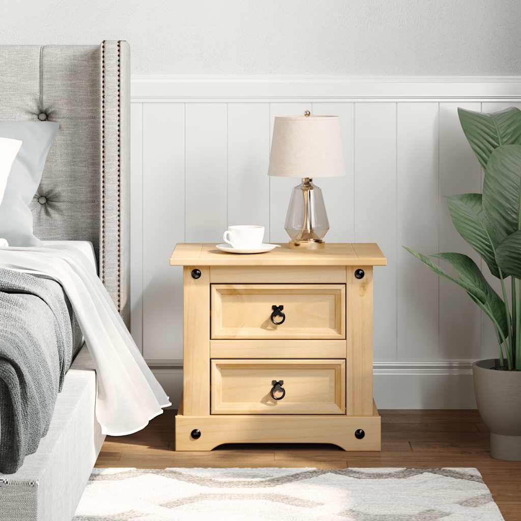 Comodino Corona 53x39x47 cm in Legno Massello di Pino | homemem39
