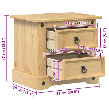 Comodino Corona 53x39x47 cm in Legno Massello di Pino | homemem39