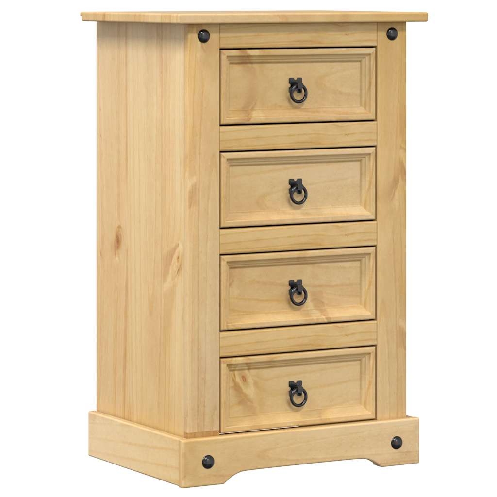 Comodino Corona 53x39x84 cm in Legno Massello di Pino | homemem39