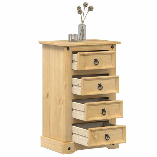 Comodino Corona 53x39x84 cm in Legno Massello di Pino | homemem39