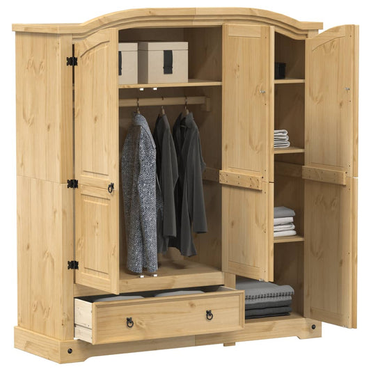 Armadio Corona 151,5x52x170 cm in Legno Massello di Pino - homemem39