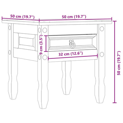 Tavolino Corona 50x50x50 cm in Legno Massello di Pino - homemem39