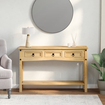 Tavolino Consolle Corona 114x34,5x73 cm Legno Massello di Pino - homemem39