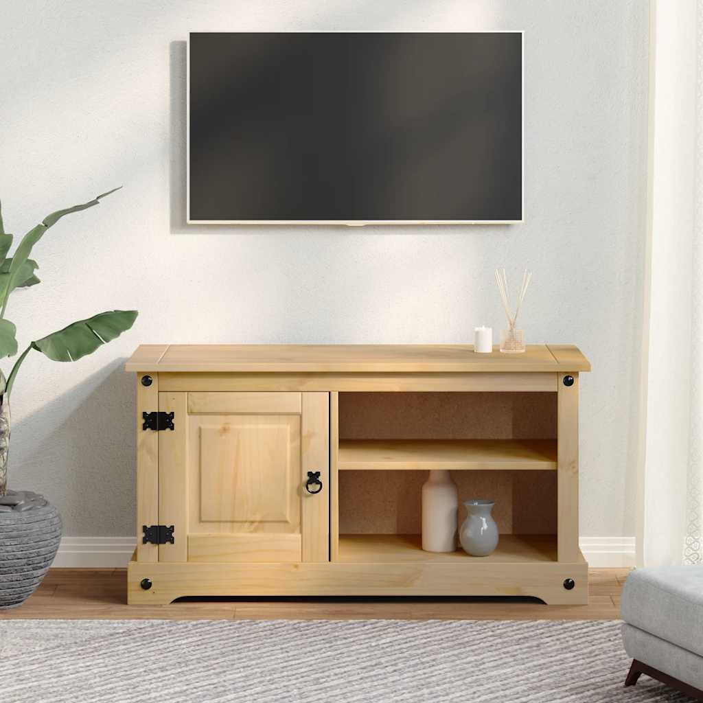 Mobile Porta TV Corona 100x40x52 cm in Legno Massello di Pino | homemem39