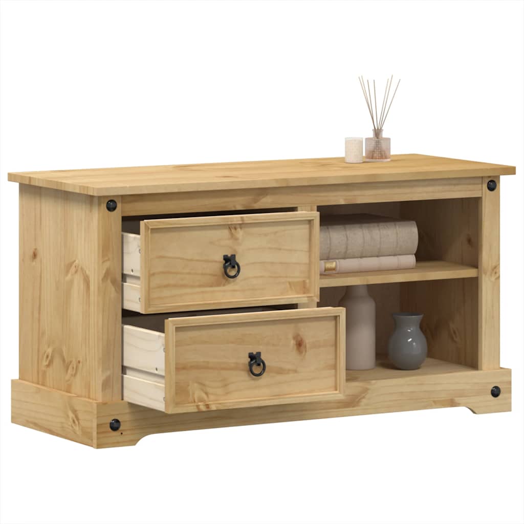 Mobile Porta TV Corona 100x40x52 cm in Legno Massello di Pino | homemem39