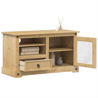 Mobile Porta TV Corona 100x45x58 cm in Legno Massello di Pino - homemem39