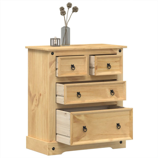 Cassettiera Corona 80x43x91 cm in Legno Massello di Pino - homemem39