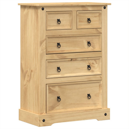 Cassettiera Corona 80x43x114 cm in Legno Massello di Pino - homemem39