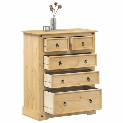 Cassettiera Corona 92x48x114 cm in Legno Massello di Pino - homemem39