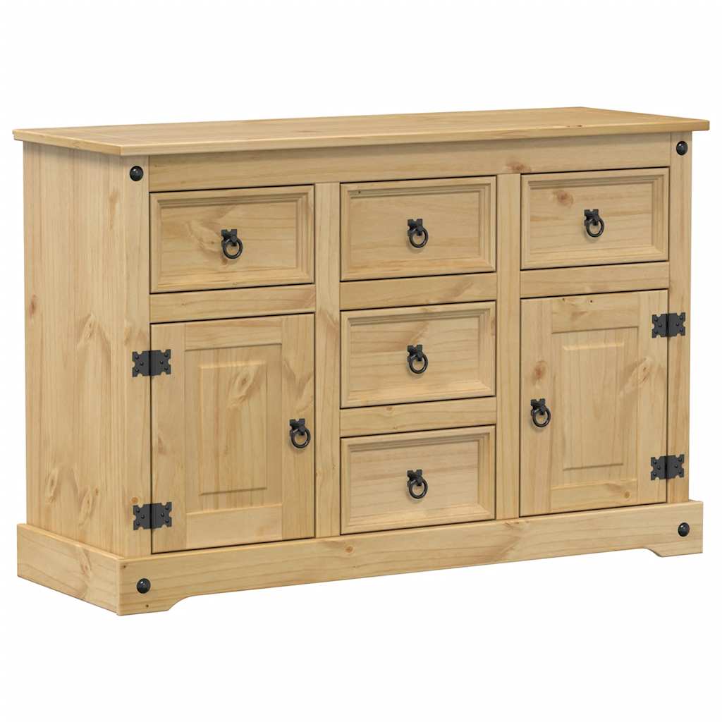 Credenza Corona 112x40x75 cm in Legno Massello di Pino - homemem39