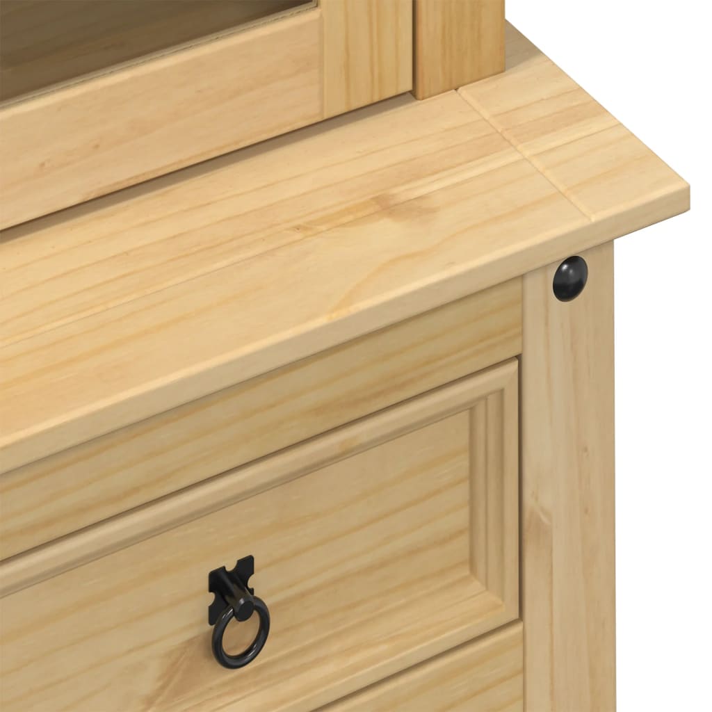 Vetrina Corona 100x48,5x179 cm in Legno Massello di Pino - homemem39