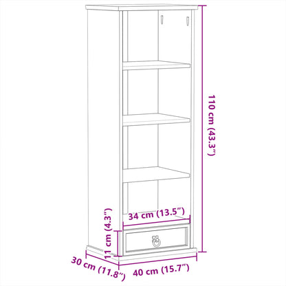 Mobile Porta CD Corona 40x30x110 cm in Legno Massello di Pino | homemem39