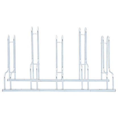 Supporto per 5 Bici da Pavimento Autoportante Acciaio Zincato