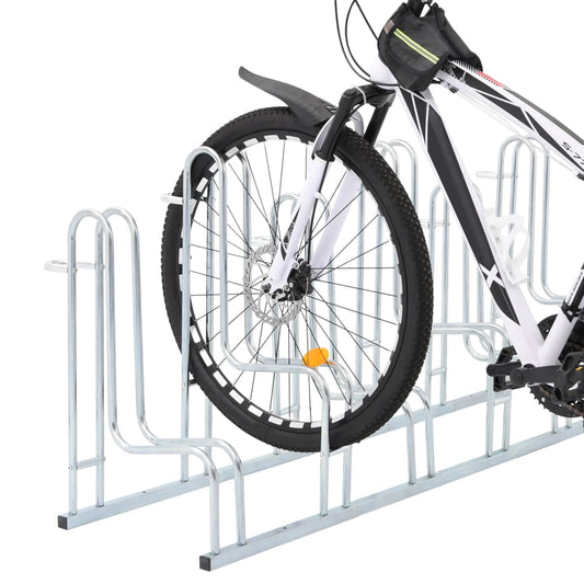 Supporto per 6 Bici da Pavimento Autoportante Acciaio Zincato - homemem39