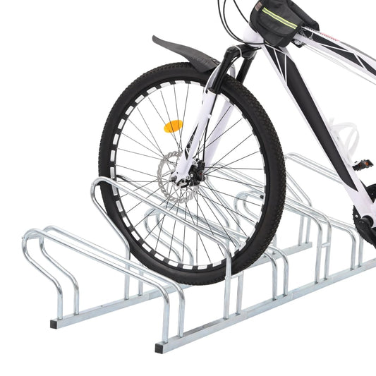 Supporto per 6 Bici da Pavimento Autoportante Acciaio Zincato - homemem39