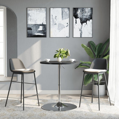Tavolino Bar Nero 60x60x90 cm Legno Multistrato Acciaio Cromato | homemem39