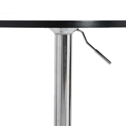 Tavolino Bar Nero 60x60x90 cm Legno Multistrato Acciaio Cromato | homemem39