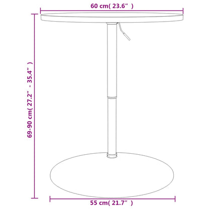 Tavolino Bar Nero 60x60x90 cm Legno Multistrato Acciaio Cromato | homemem39