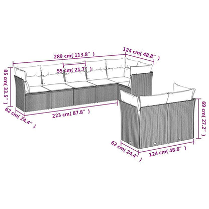 Set Divani da Giardino con Cuscini 8 pz Nero in Polyrattan | homemem39