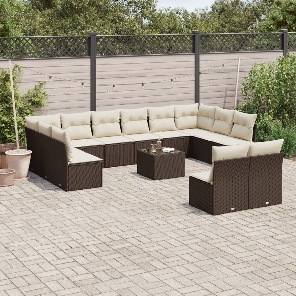 Set Divani da Giardino 13 pz con Cuscini in Polyrattan