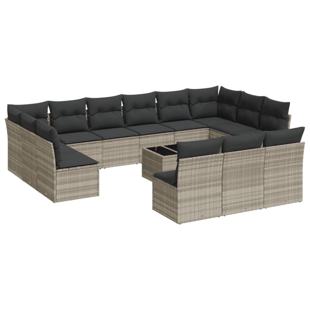 Set Divani da Giardino 14pz con Cuscini in Polyrattan - homemem39