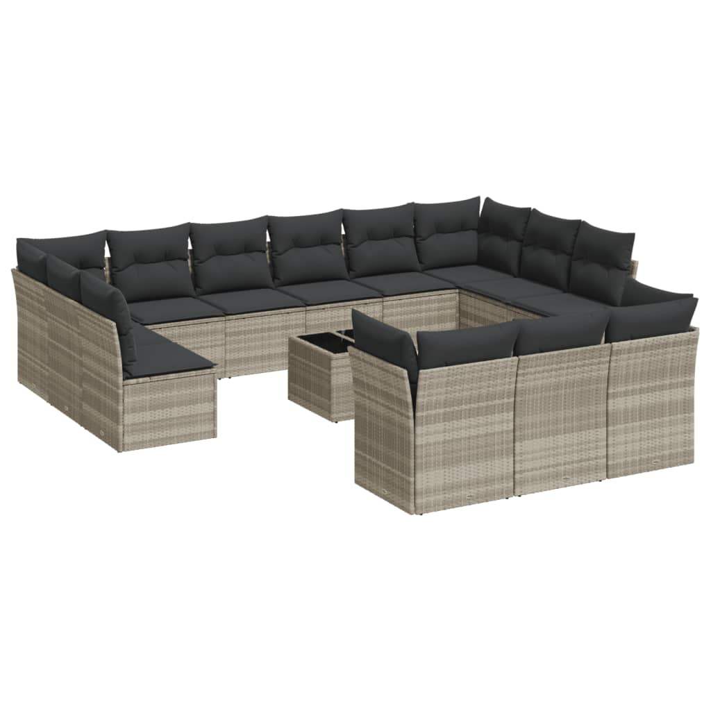 Set Divani da Giardino 14pz con Cuscini in Polyrattan - homemem39