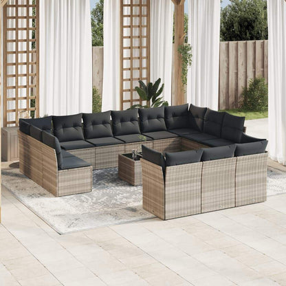 Set Divani da Giardino 14pz con Cuscini in Polyrattan - homemem39