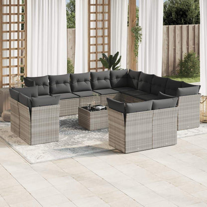 Set Divani da Giardino 14pz con Cuscini in Polyrattan - homemem39