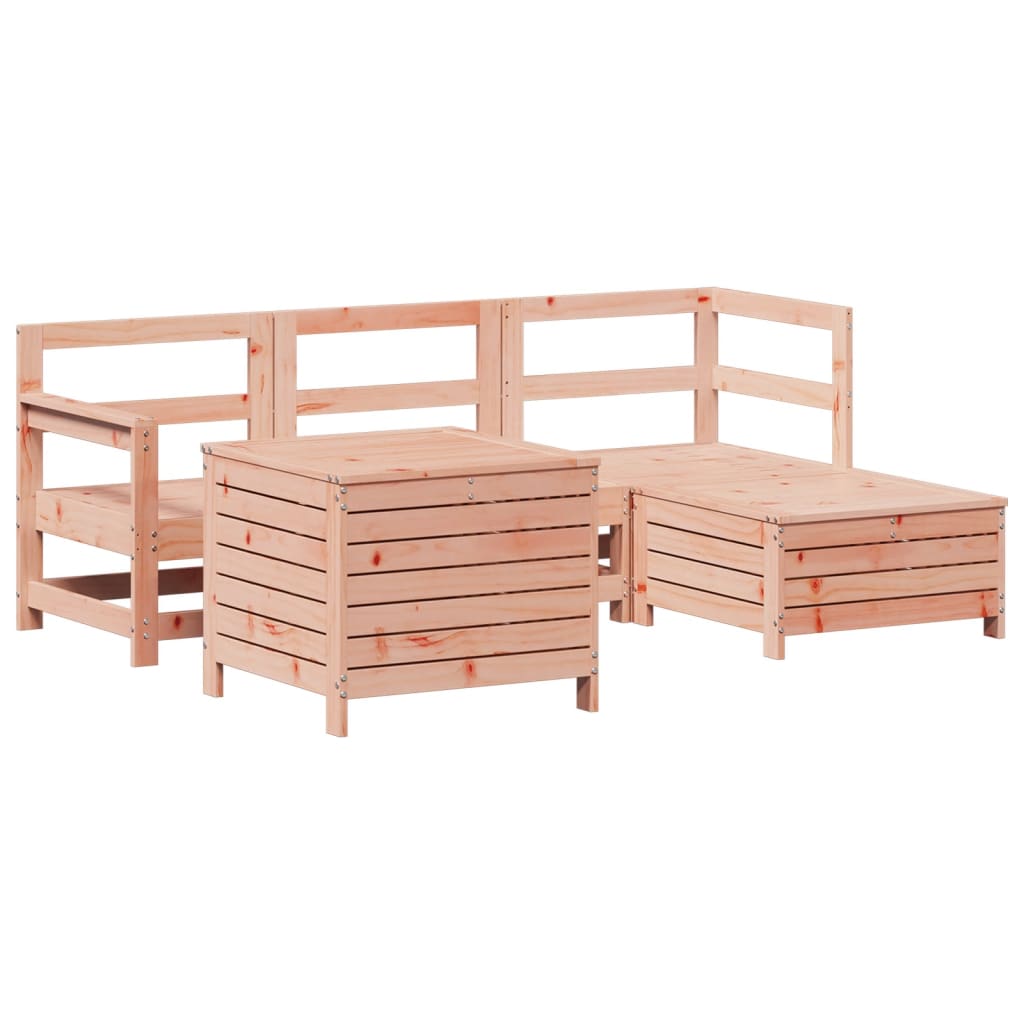 Set Divani da Giardino 5 pz in Legno Massello Abete Douglas