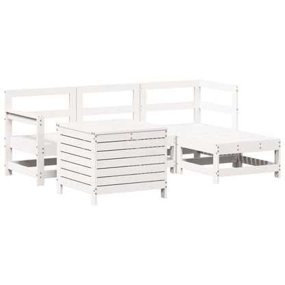 Set Salotto da Giardino 5 pz Bianco in Legno Massello di Pino - homemem39
