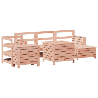 Set Divani da Giardino 7 pz in Legno Massello Abete Douglas