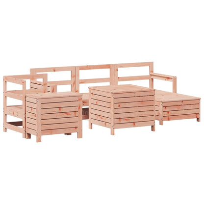 Set Divani da Giardino 7 pz in Legno Massello Abete Douglas