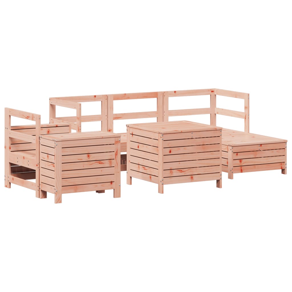 Set Divani da Giardino 7 pz in Legno Massello Abete Douglas
