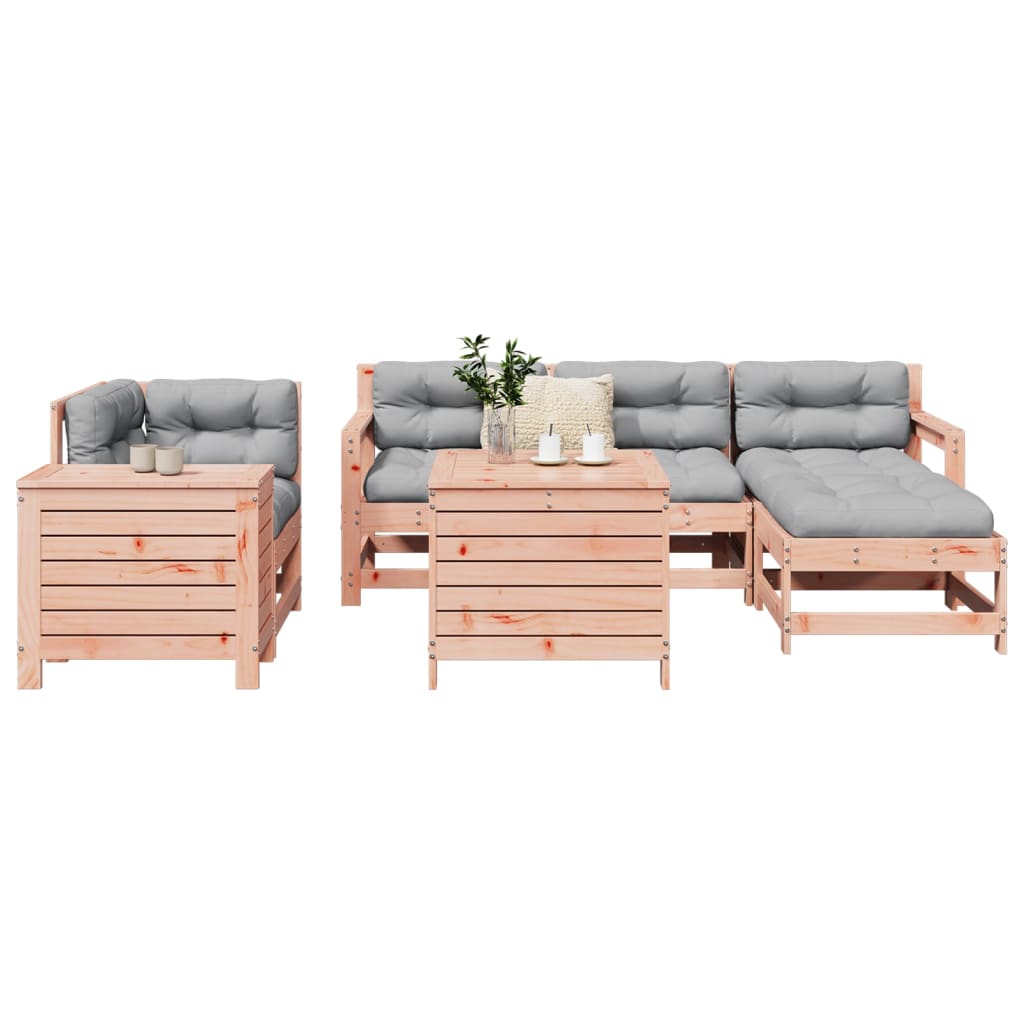 Set Divani da Giardino 7 pz in Legno Massello Abete Douglas - homemem39
