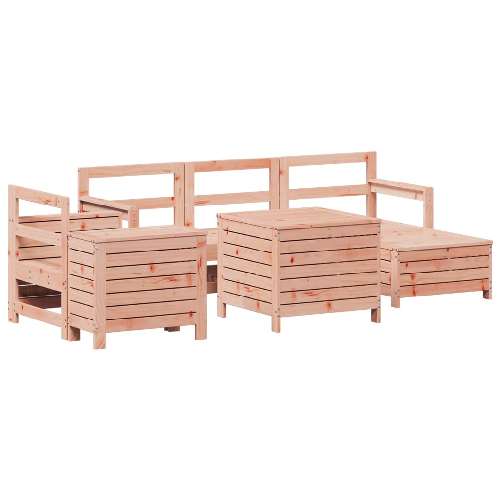 Set Divani da Giardino 7 pz in Legno Massello Abete Douglas - homemem39