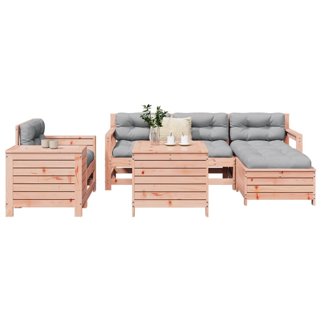 Set Divani da Giardino 7 pz in Legno Massello Abete Douglas - homemem39