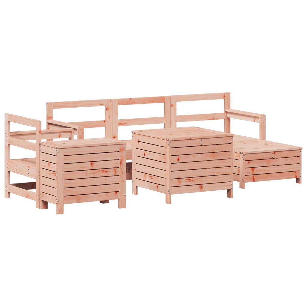Set Divani da Giardino 7 pz in Legno Massello Abete Douglas - homemem39