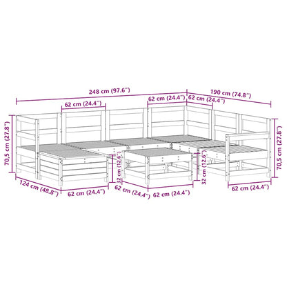Set Divani da Giardino 8 pz in Legno Massello di Pino Bianco - homemem39