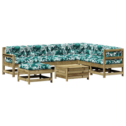 Set Divani da Giardino 8pz con Cuscini Legno Impregnato di Pino - homemem39
