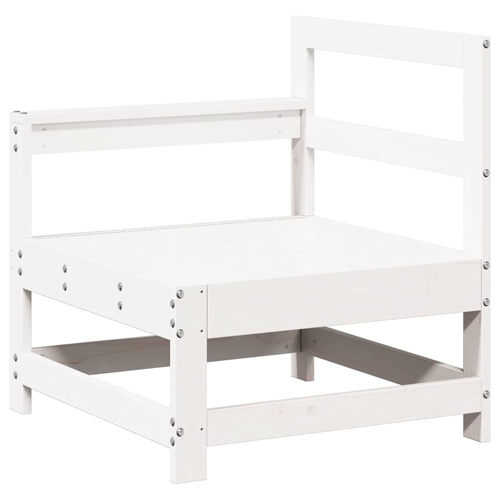Set Salotto da Giardino 7 pz Bianco in Legno Massello di Pino