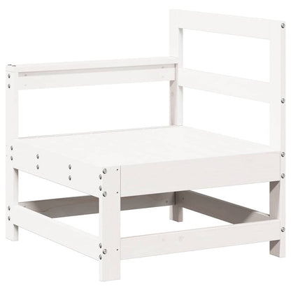 Set Salotto da Giardino 7 pz Bianco in Legno Massello di Pino