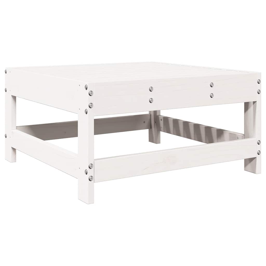 Set Salotto da Giardino 7 pz Bianco in Legno Massello di Pino