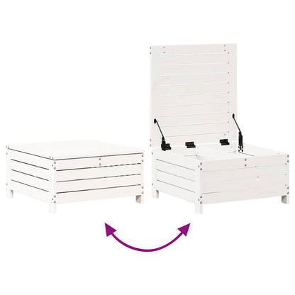 Set Salotto da Giardino 7 pz Bianco in Legno Massello di Pino