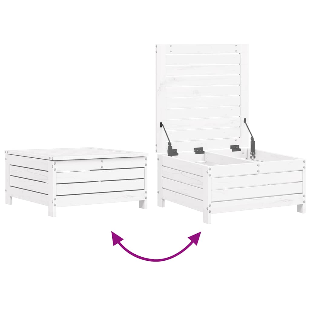 Set Divani da Giardino 6 pz Bianco in Legno Massello di Pino