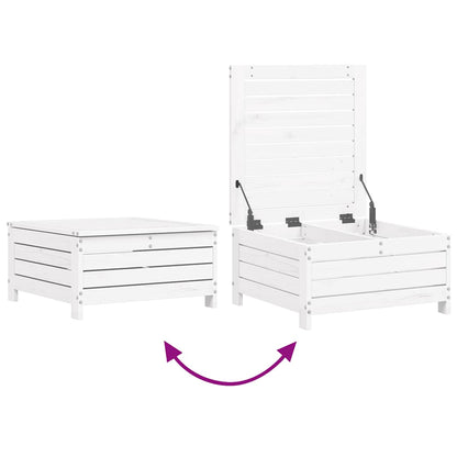 Set Divani da Giardino 6 pz Bianco in Legno Massello di Pino