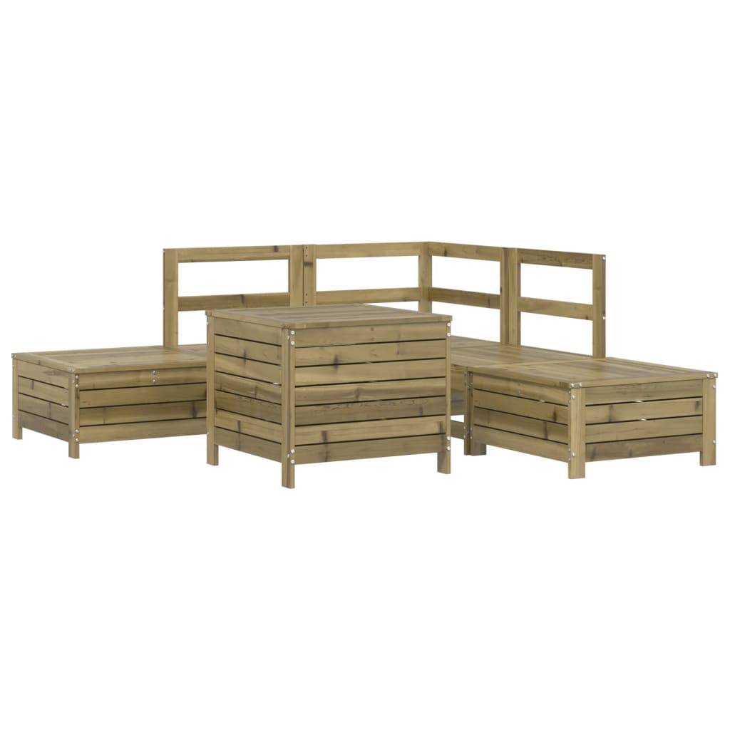 Set Divani da Giardino 6 pz in Legno Impregnato di Pino - homemem39