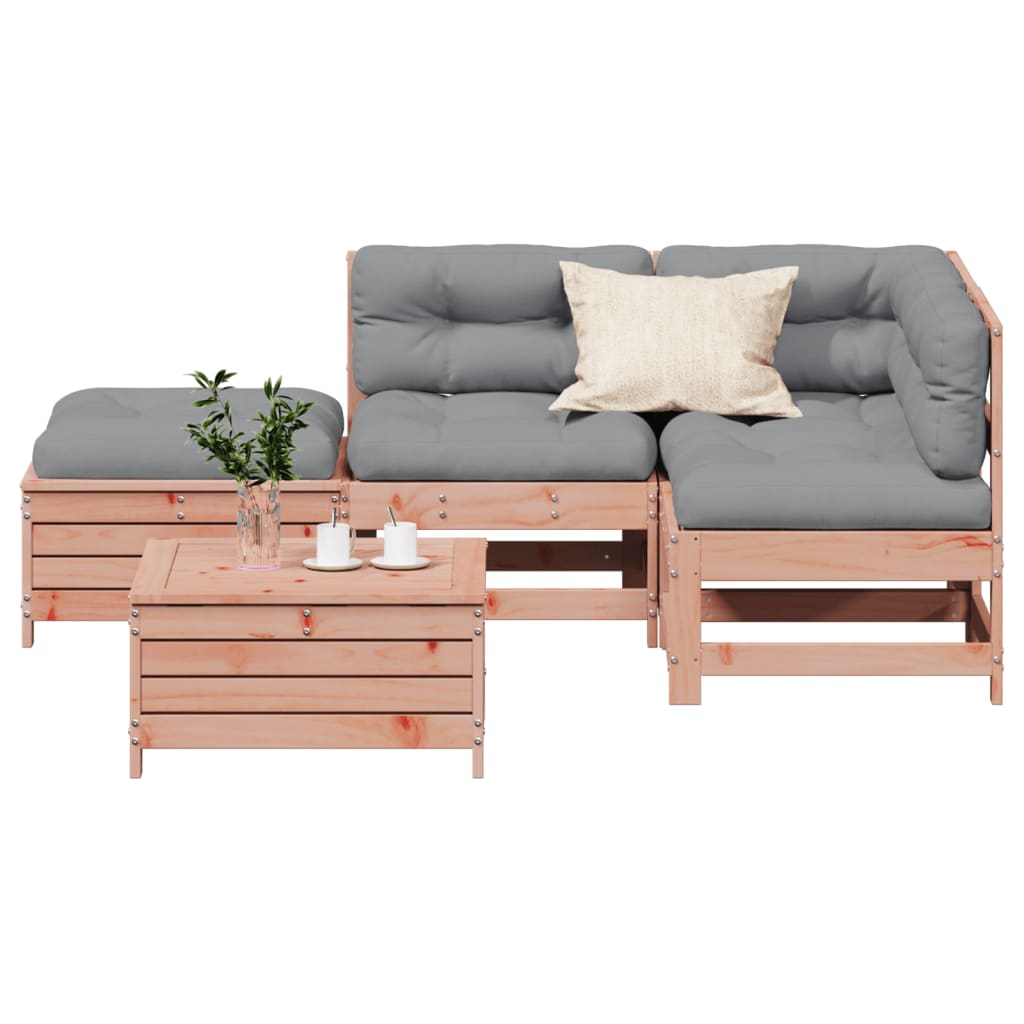 Set Divani Giardino 5 pz con Cuscini Legno Massello di Douglas - homemem39