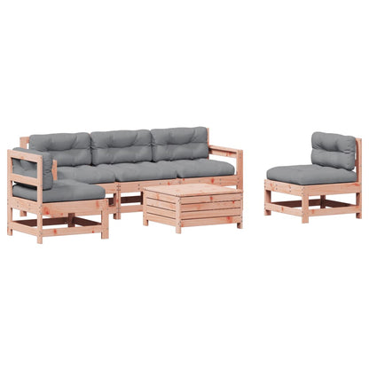 Set Divani Giardino 6 pz con Cuscini Legno Massello di Douglas - homemem39