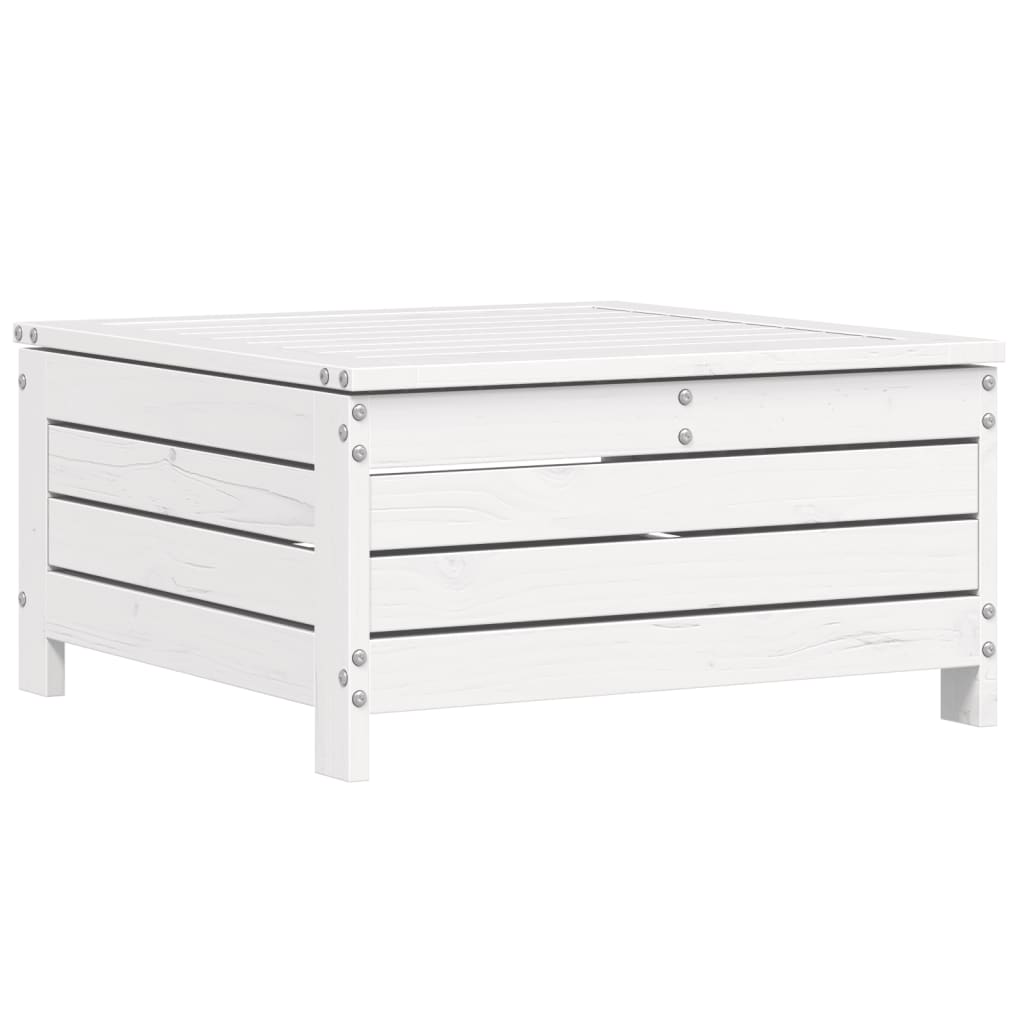 Set Divani da Giardino 3 pz Bianco in Legno Massello di Pino - homemem39